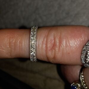 Elegant Sterling Silver CZ Band Ring